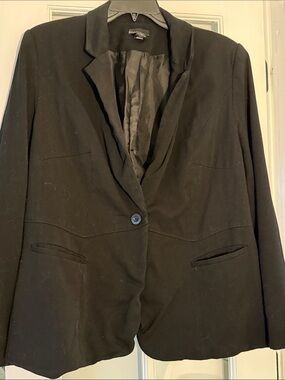 Lane Bryant Black Single-Button Blazer Jacket
